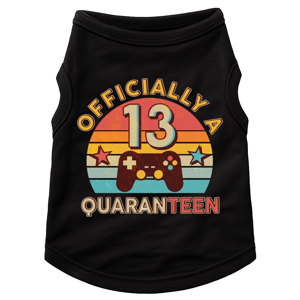 Vintage Officially A Quaranteen 13th Birthday Gamer Doggie Tank