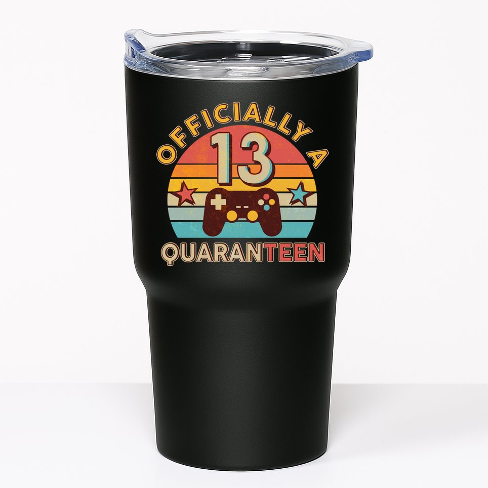 Vintage Officially A Quaranteen 13th Birthday Gamer Tumbler
