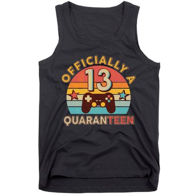 Vintage Officially A Quaranteen 13th Birthday Gamer Tank Top