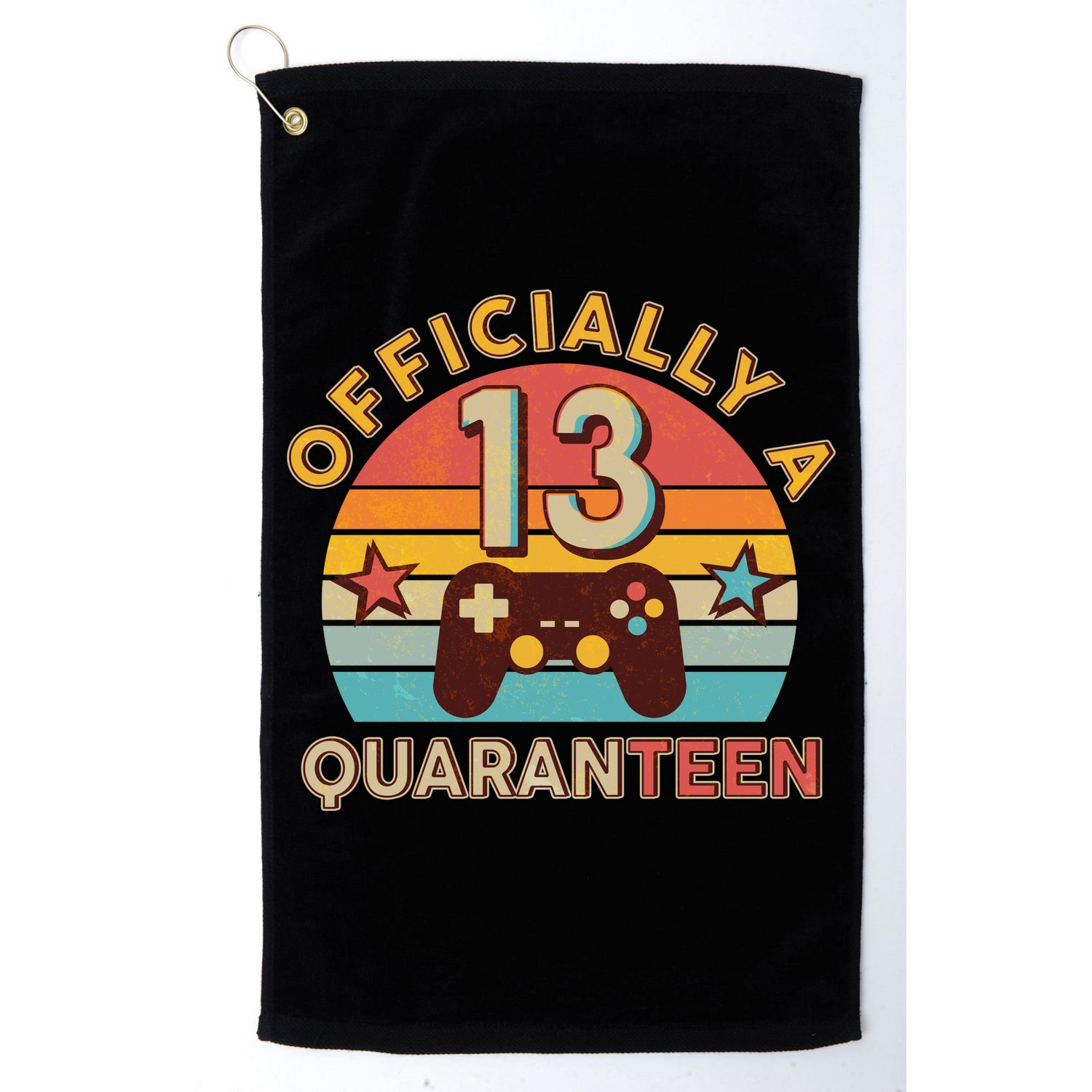 Vintage Officially A Quaranteen 13th Birthday Gamer Golf Towel