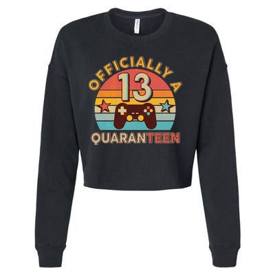 Vintage Officially A Quaranteen 13th Birthday Gamer Cropped Pullover Crew