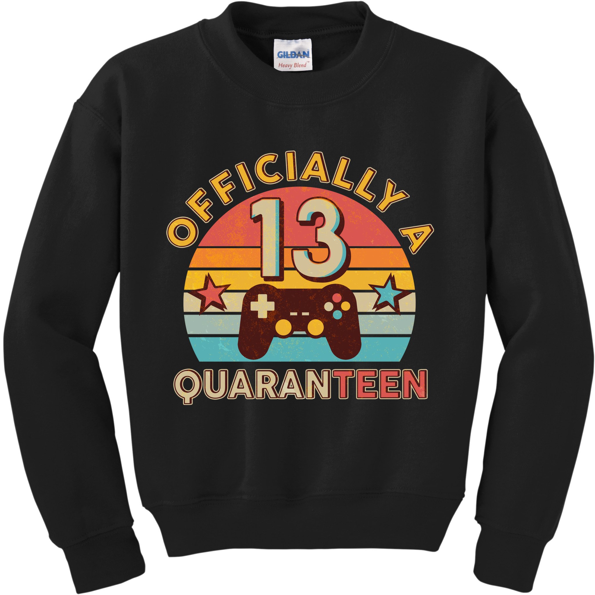 Vintage Officially A Quaranteen 13th Birthday Gamer Kids Sweatshirt
