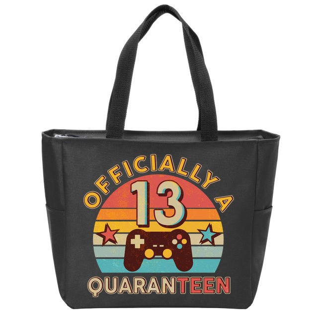Vintage Officially A Quaranteen 13th Birthday Gamer Zip Tote Bag