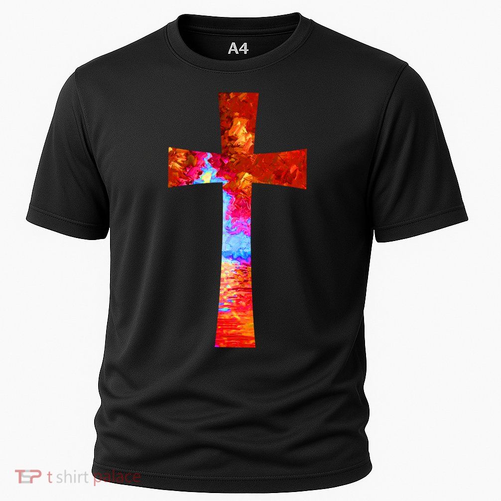 Vintage Oil Christian Cross Cool Pattern Performance Shirt