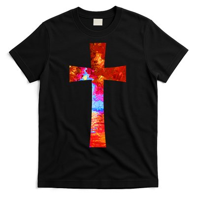 Vintage Oil Christian Cross Cool Pattern T-Shirt