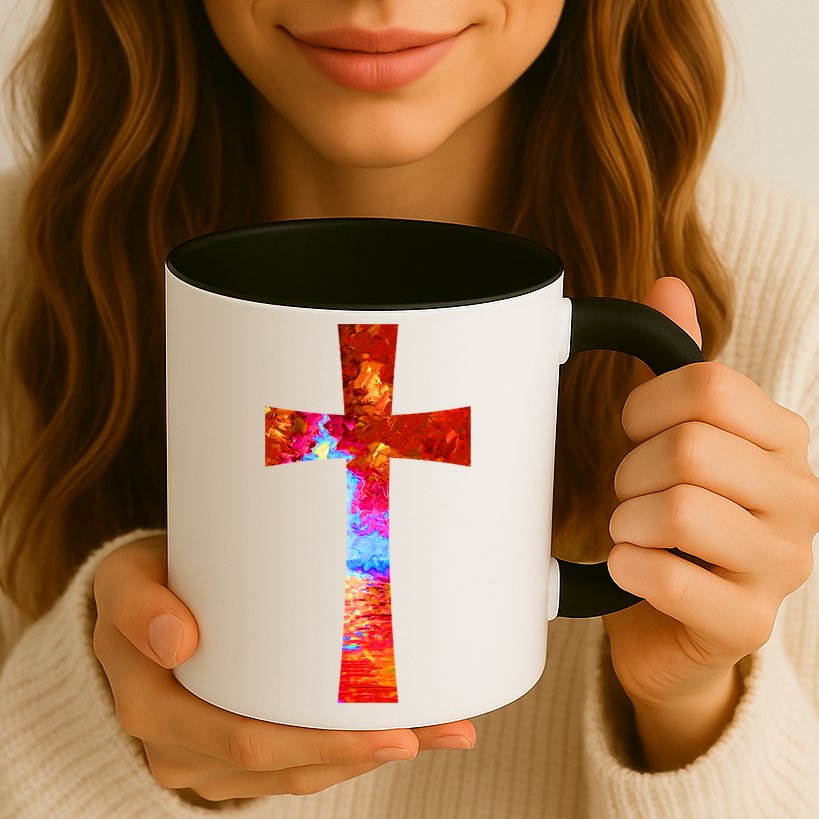 Vintage Oil Christian Cross Cool Pattern Mug
