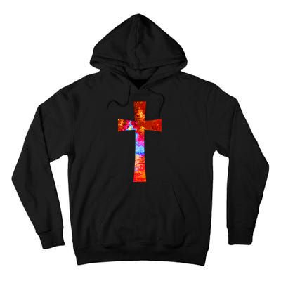 Vintage Oil Christian Cross Cool Pattern Tall Hoodie