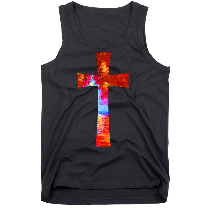 Vintage Oil Christian Cross Cool Pattern Tank Top