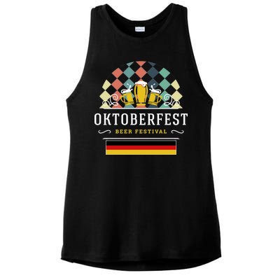 Vintage Oktoberfest Drinking Ladies PosiCharge Tri-Blend Wicking Tank