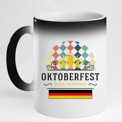 Vintage Oktoberfest Drinking 11oz Black Color Changing Mug