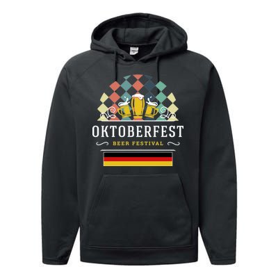 Vintage Oktoberfest Drinking Performance Fleece Hoodie