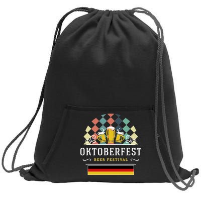 Vintage Oktoberfest Drinking Sweatshirt Cinch Pack Bag