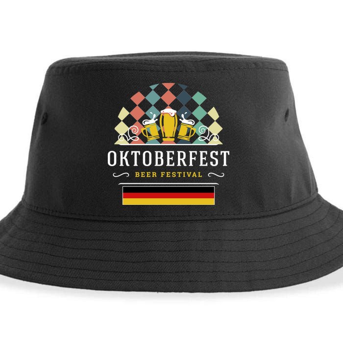 Vintage Oktoberfest Drinking Sustainable Bucket Hat