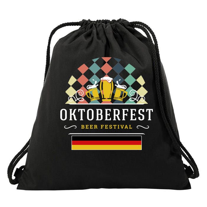 Vintage Oktoberfest Drinking Drawstring Bag