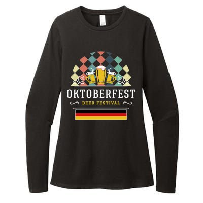 Vintage Oktoberfest Drinking Womens CVC Long Sleeve Shirt