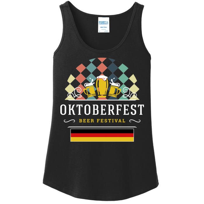 Vintage Oktoberfest Drinking Ladies Essential Tank