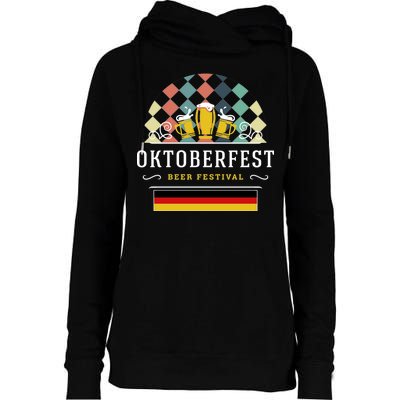 Vintage Oktoberfest Drinking Womens Funnel Neck Pullover Hood