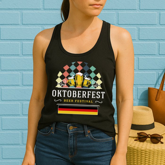 Vintage Oktoberfest Drinking Womens Tank Top