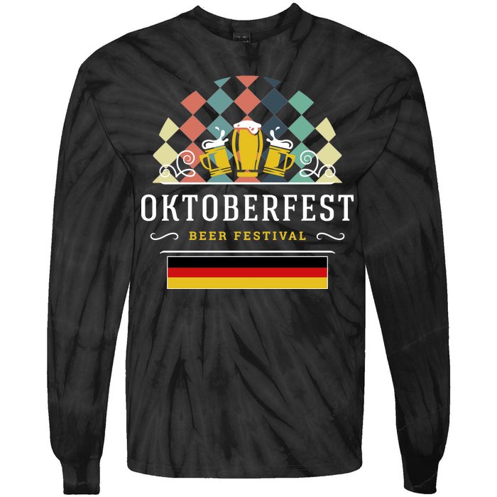 Vintage Oktoberfest Drinking Tie-Dye Long Sleeve Shirt