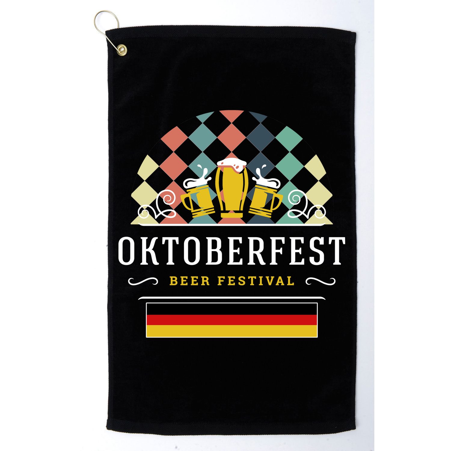 Vintage Oktoberfest Drinking Golf Towel