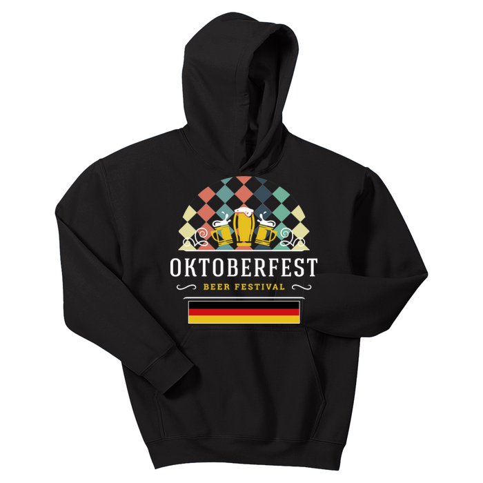 Vintage Oktoberfest Drinking Kids Hoodie