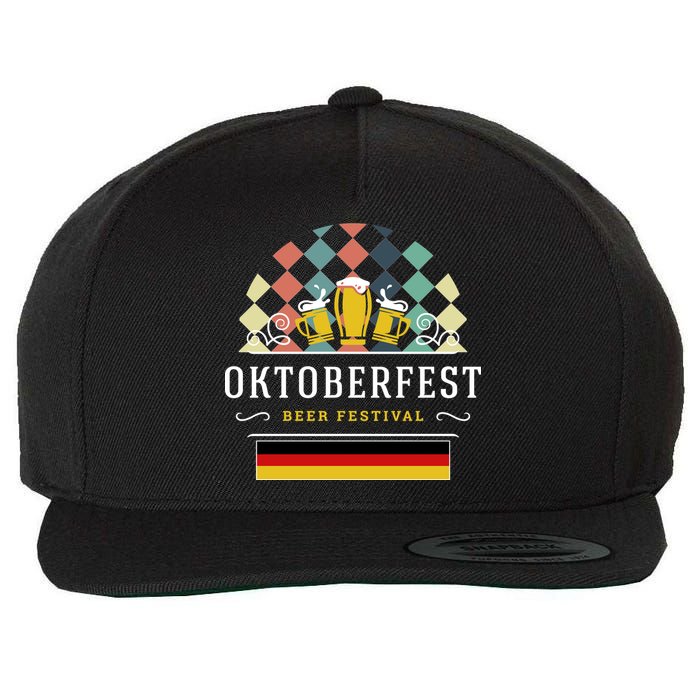 Vintage Oktoberfest Drinking Wool Snapback Cap