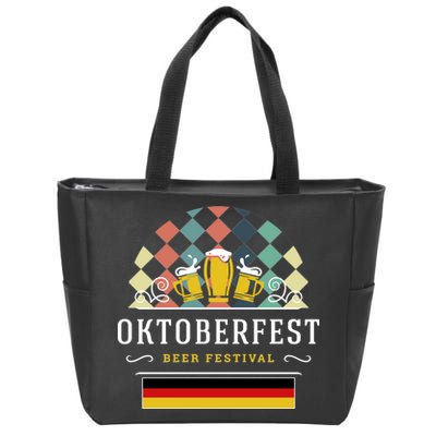 Vintage Oktoberfest Drinking Zip Tote Bag