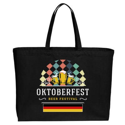 Vintage Oktoberfest Drinking Cotton Canvas Jumbo Tote