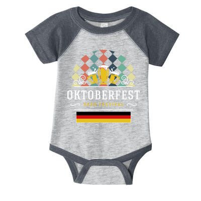 Vintage Oktoberfest Drinking Infant Baby Jersey Bodysuit