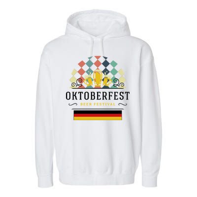 Vintage Oktoberfest Drinking Garment-Dyed Fleece Hoodie