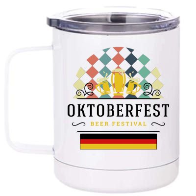 Vintage Oktoberfest Drinking 12 oz Stainless Steel Tumbler Cup