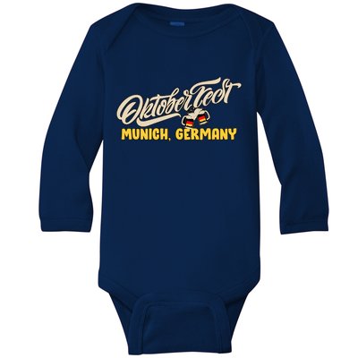 Vintage Oktoberfest Munich Baby Long Sleeve Bodysuit