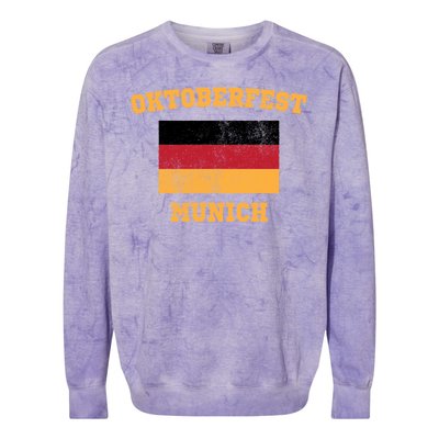 Vintage Oktoberfest Munich Flag Colorblast Crewneck Sweatshirt