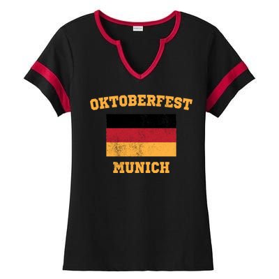 Vintage Oktoberfest Munich Flag Ladies Halftime Notch Neck Tee