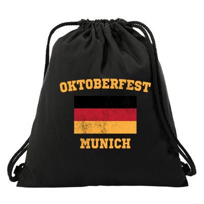 Vintage Oktoberfest Munich Flag Drawstring Bag