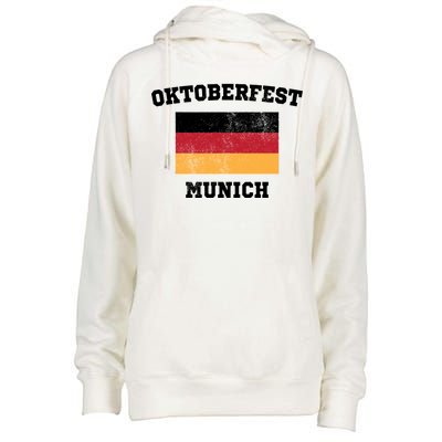 Vintage Oktoberfest Munich Flag Womens Funnel Neck Pullover Hood