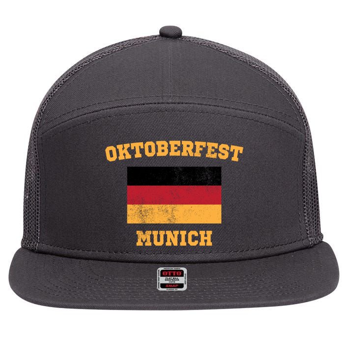 Vintage Oktoberfest Munich Flag 7 Panel Mesh Trucker Snapback Hat