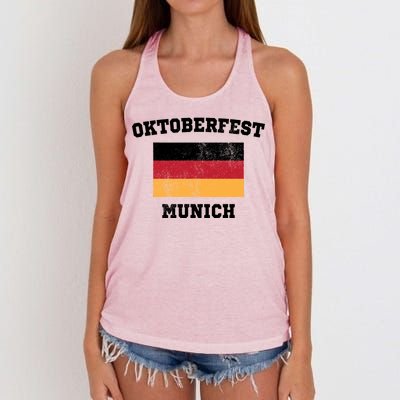 Vintage Oktoberfest Munich Flag Women's Knotted Racerback Tank