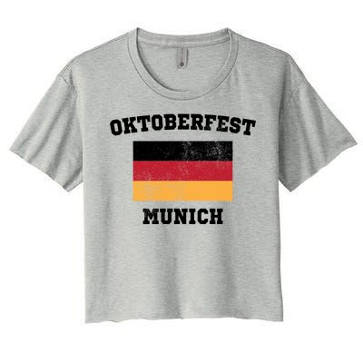 Vintage Oktoberfest Munich Flag Women's Crop Top Tee