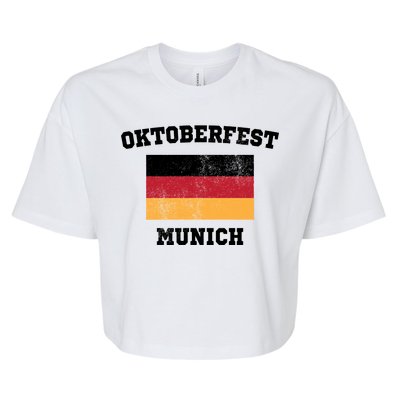 Vintage Oktoberfest Munich Flag Bella+Canvas Jersey Crop Tee