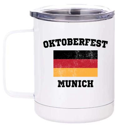 Vintage Oktoberfest Munich Flag 12 oz Stainless Steel Tumbler Cup