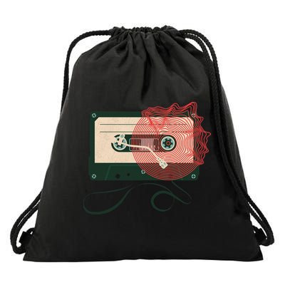 Vintage Old Cassette Player Drawstring Bag