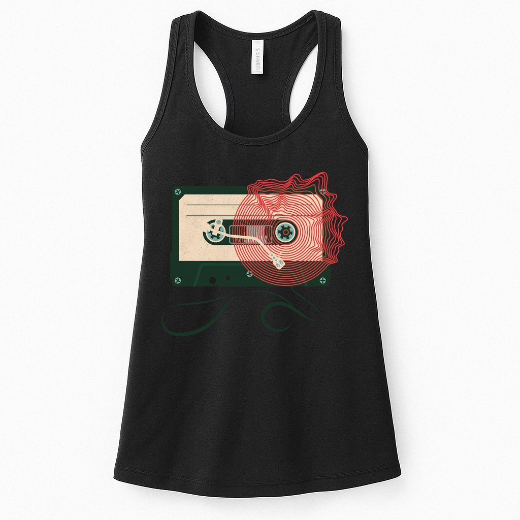 Vintage Old Cassette Player Womens Tank Top