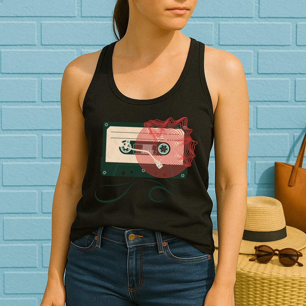 Vintage Old Cassette Player Womens Tank Top
