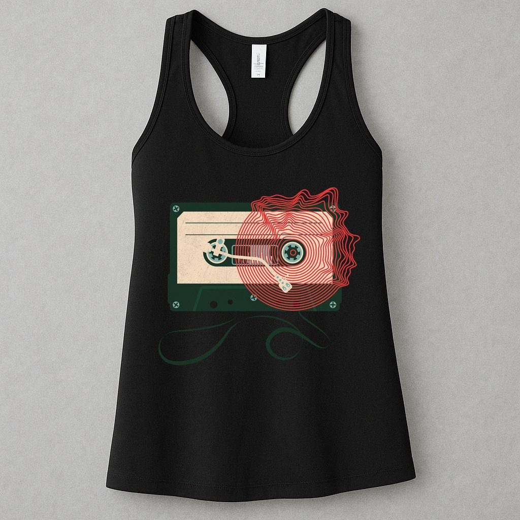 Vintage Old Cassette Player Womens Tank Top