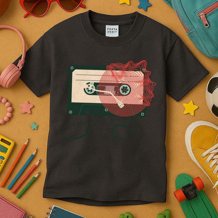 Vintage Old Cassette Player Kids T-Shirt