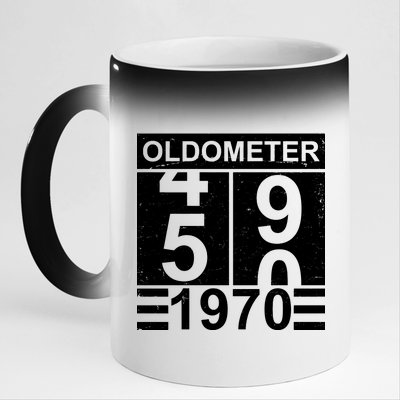 Vintage Oldometer 1970 50th Birthday 11oz Black Color Changing Mug