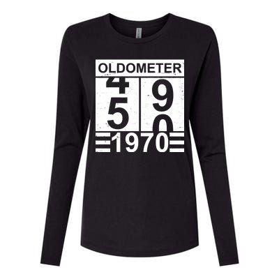 Vintage Oldometer 1970 50th Birthday Womens Cotton Relaxed Long Sleeve T-Shirt