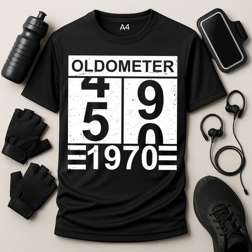 Vintage Oldometer 1970 50th Birthday Cooling Performance Crew T-Shirt