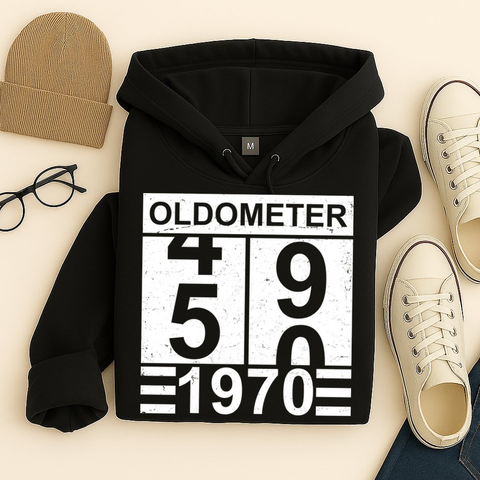 Vintage Oldometer 1970 50th Birthday Hoodie